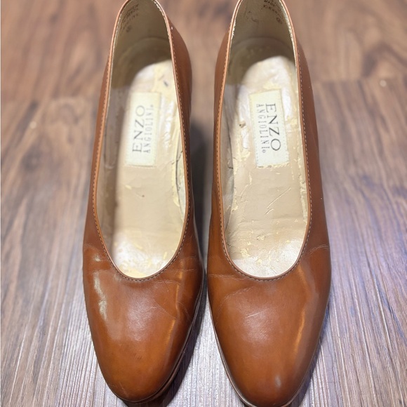 Enzo Angiolini Brown Leather Heels - Picture 1 of 7